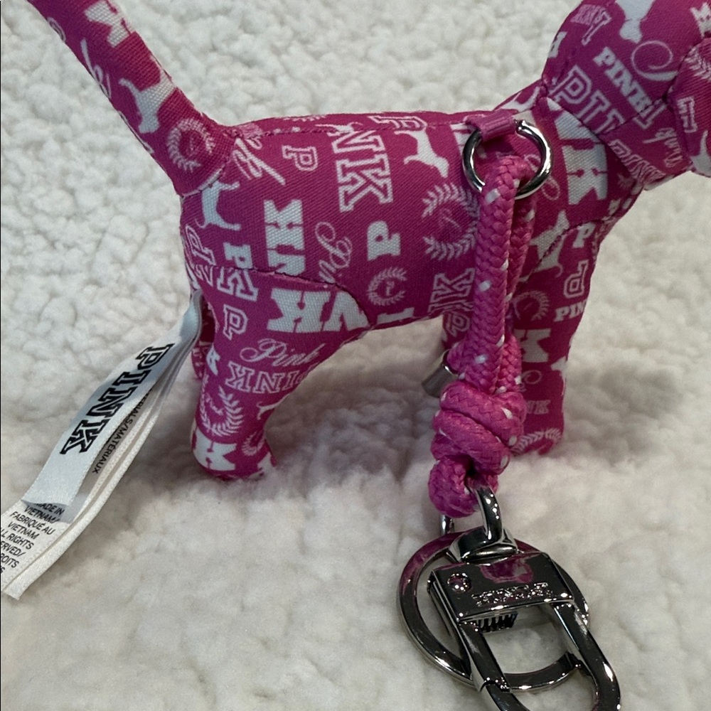 PINK Victoria's Secret Dog Keychain Holder - Pink and White - Picture 7 of 11